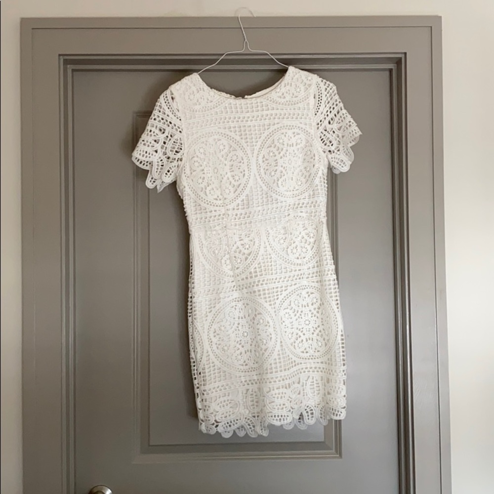 LA boutique white crochette dress